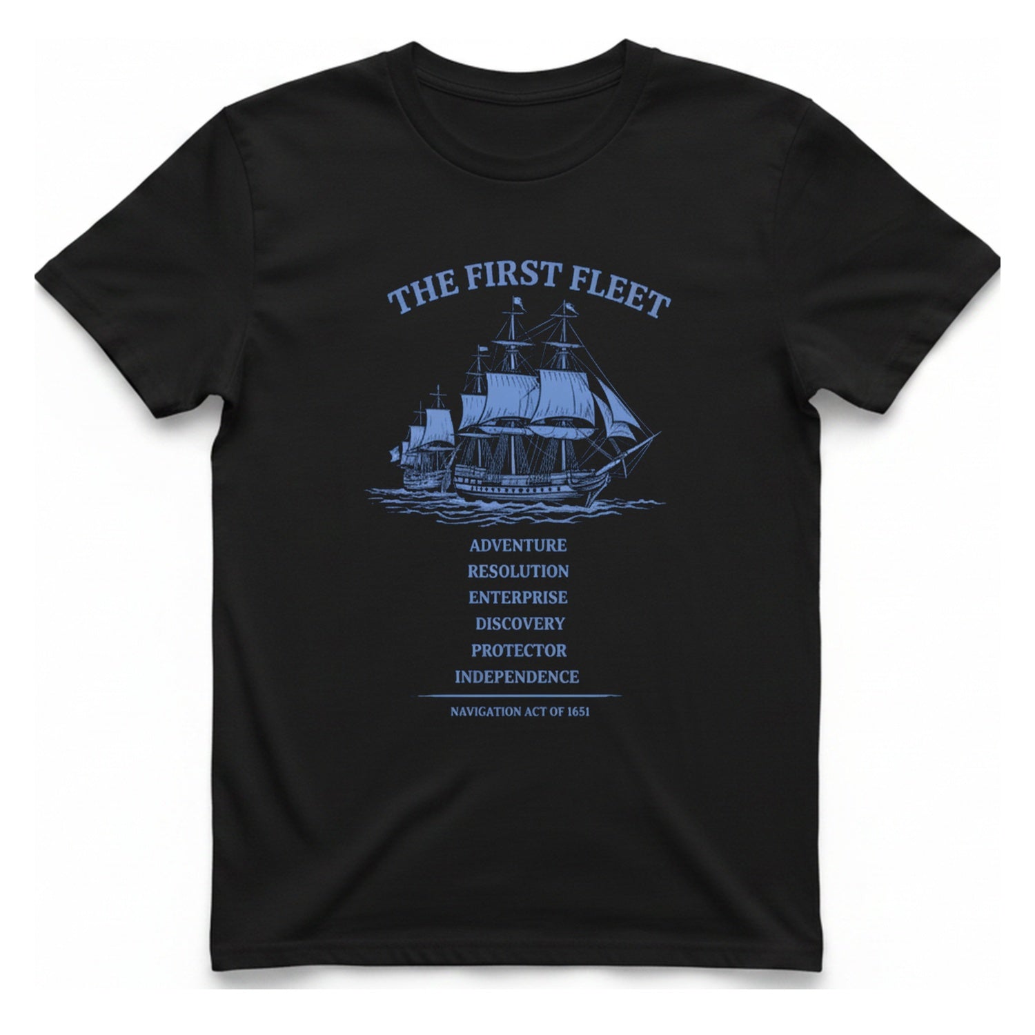 First Fleet Navigation Act T-Shirt - Black front