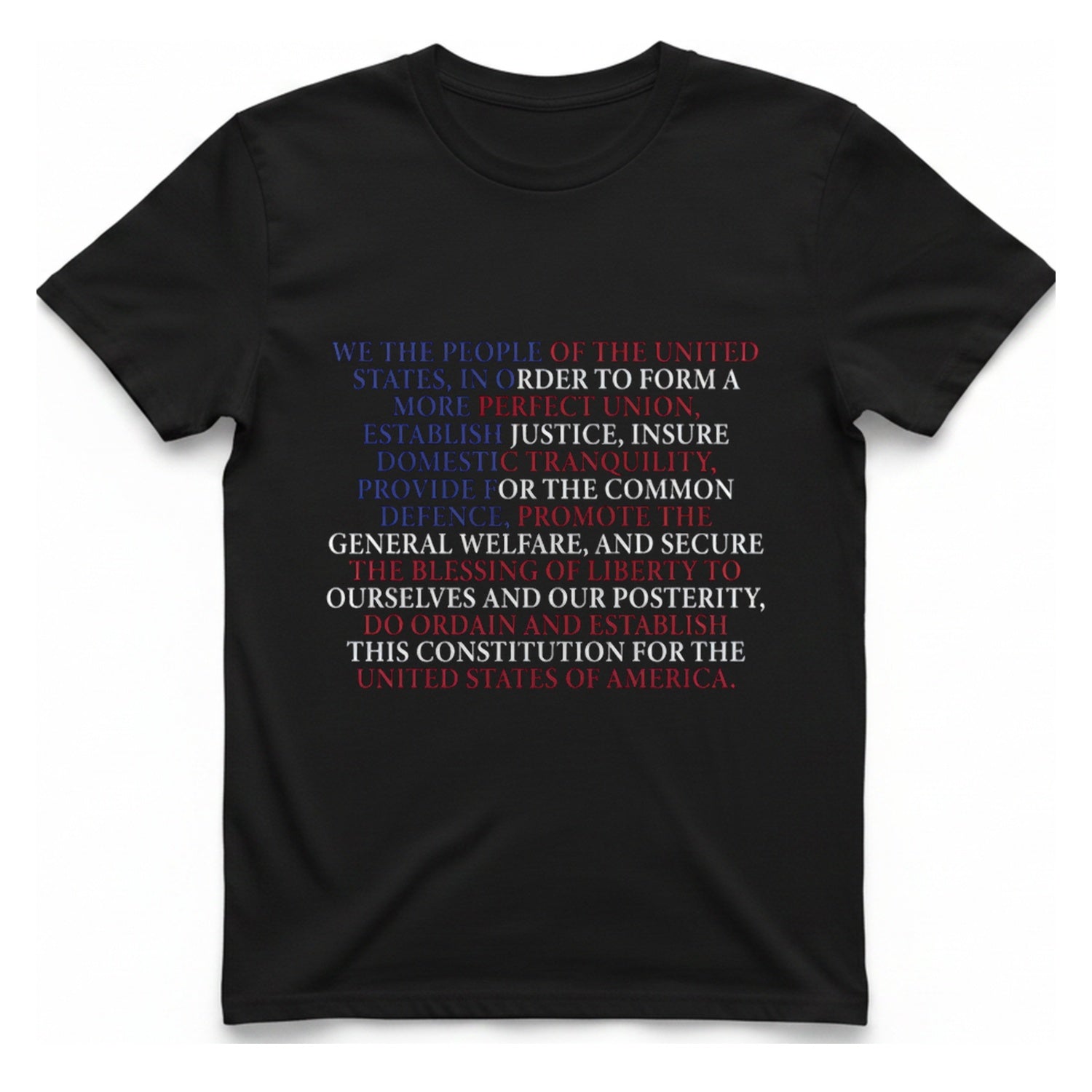 United States Constitution T-Shirt - Black front