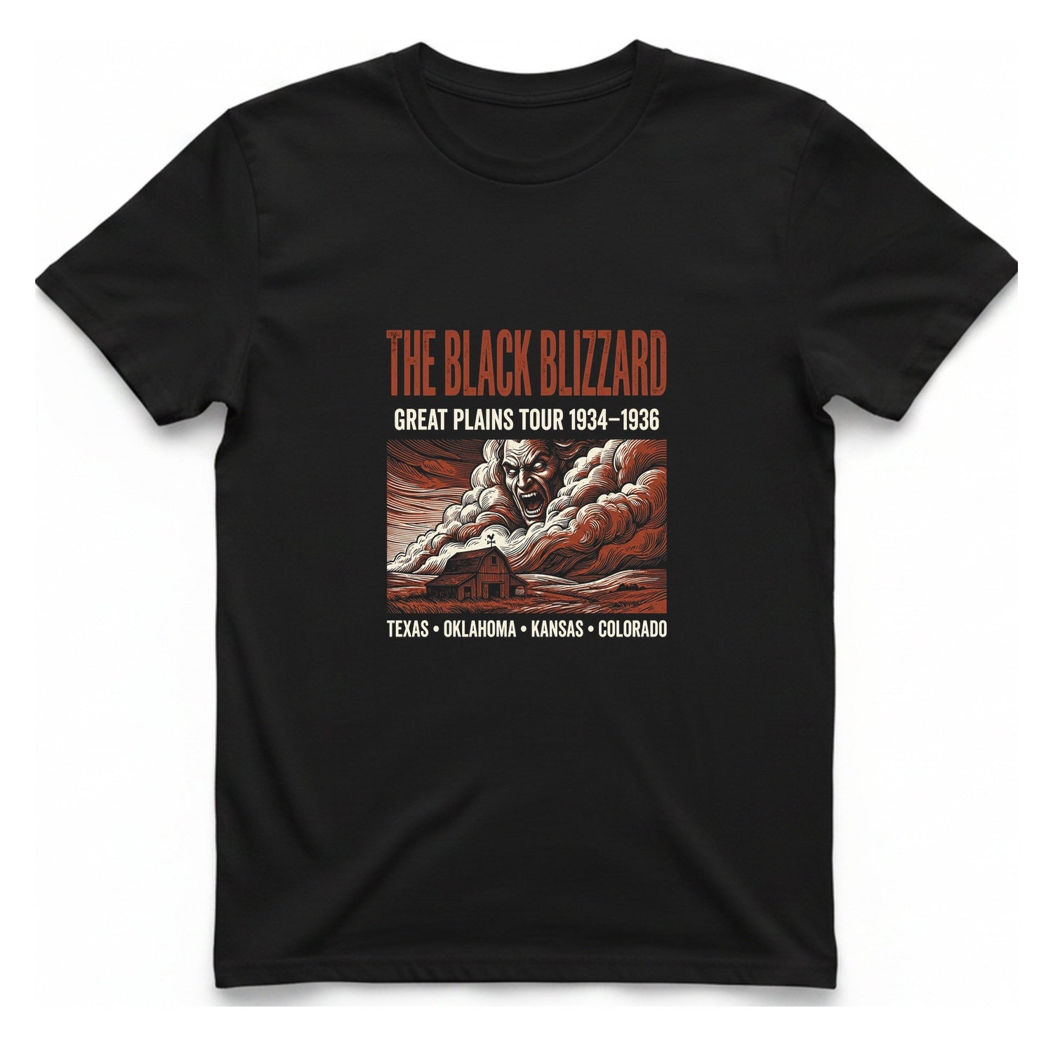Black Blizzard Dust Tour T-Shirt - Black front