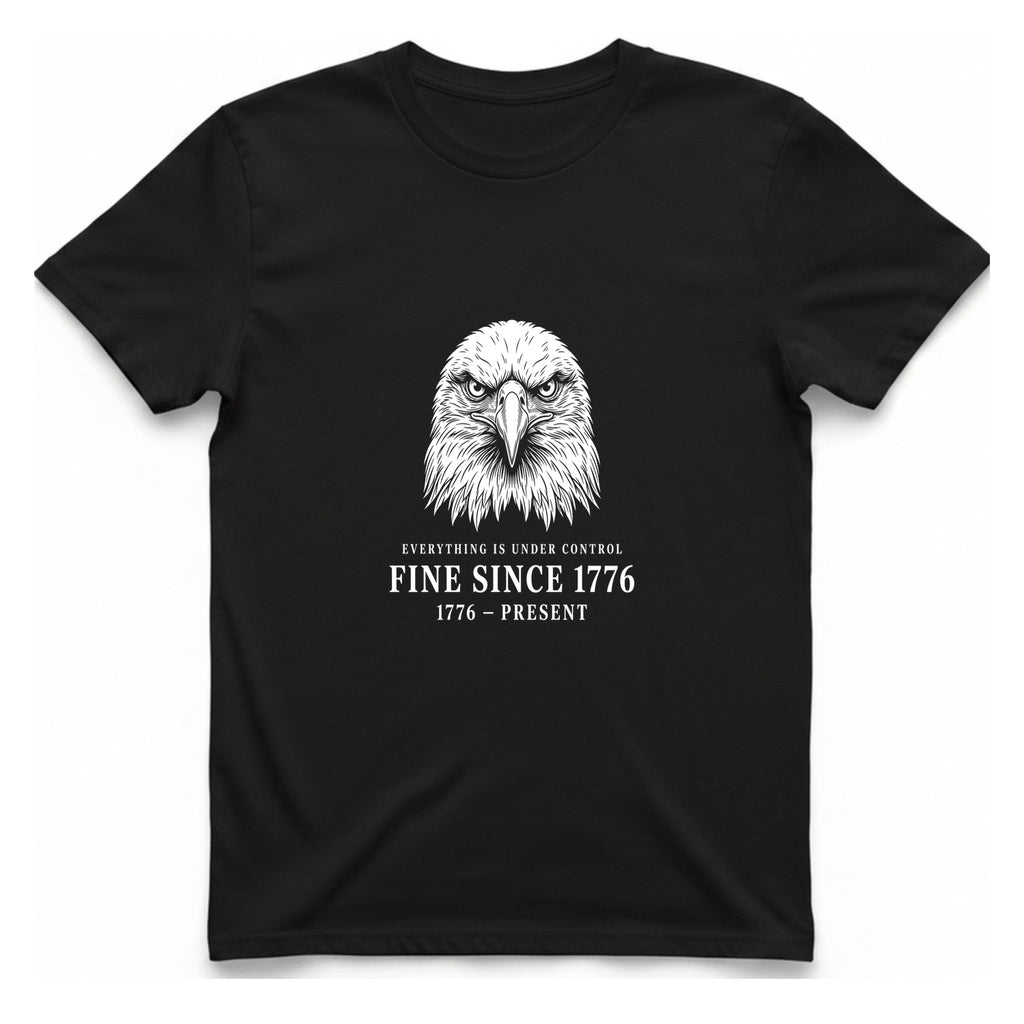 Stressed Eagle Fine Since T-Shirt - Black front