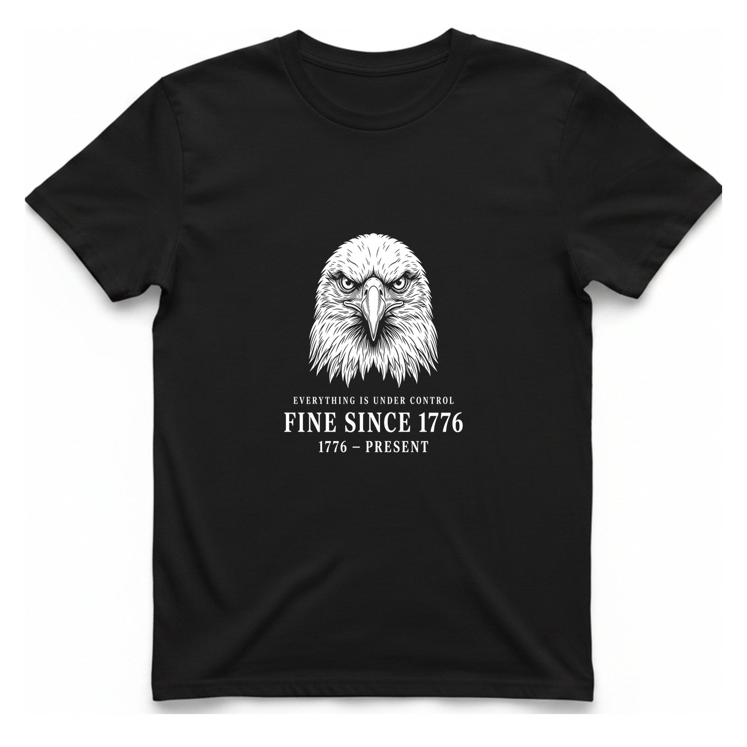 Stressed Eagle Fine Since T-Shirt - Black front