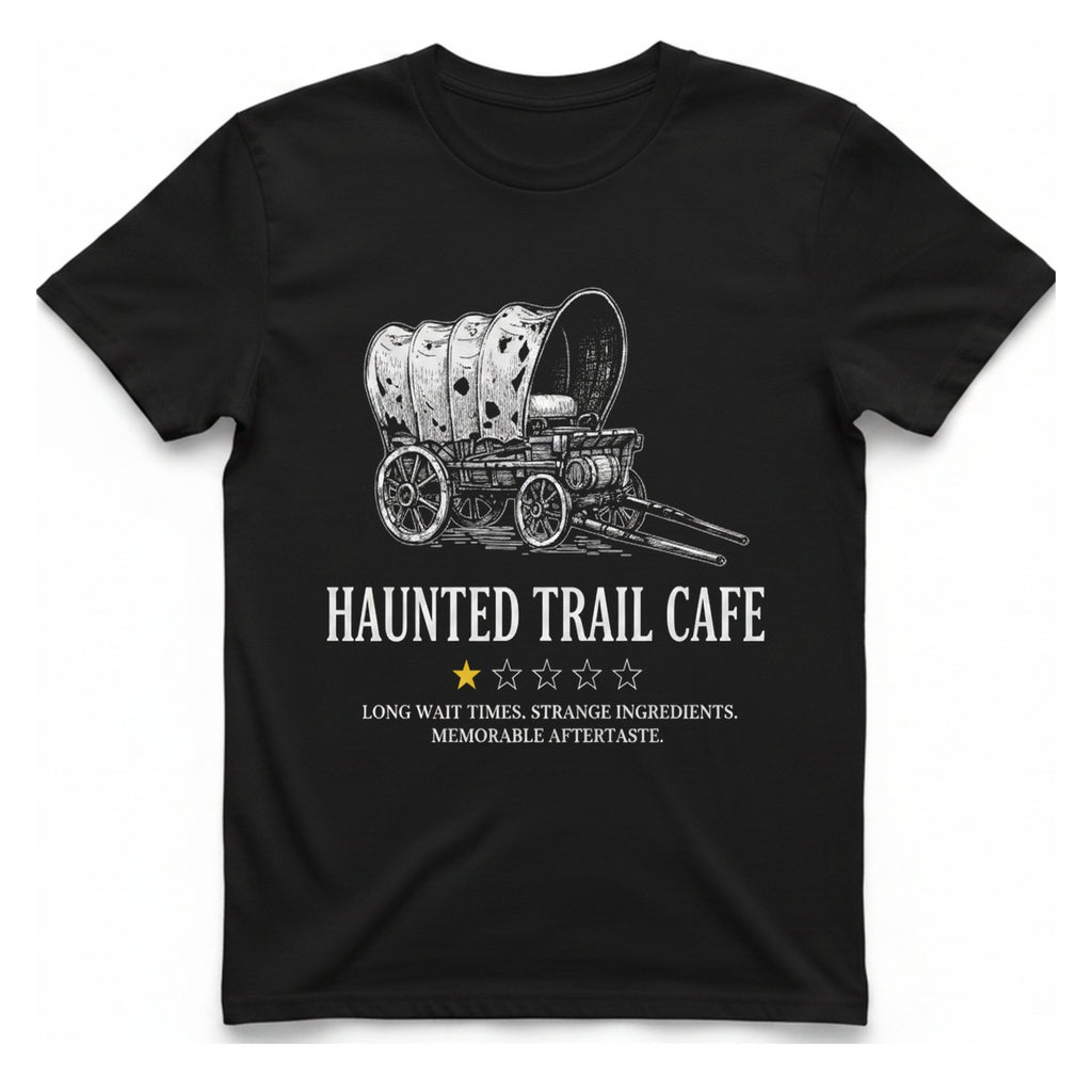 Haunted Trail Cafe T-Shirt - Black front