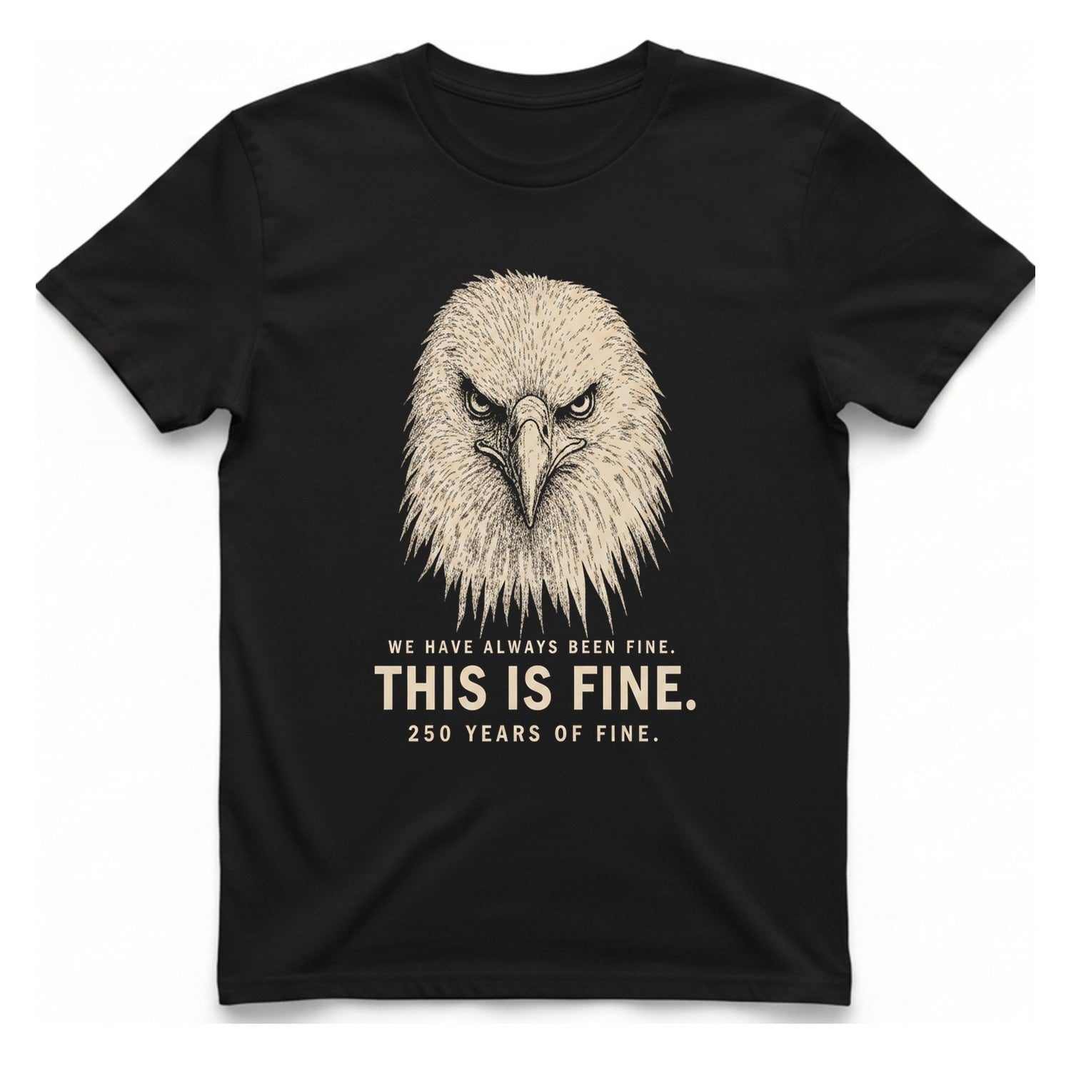 This Is Fine Eagle T-Shirt - Black front