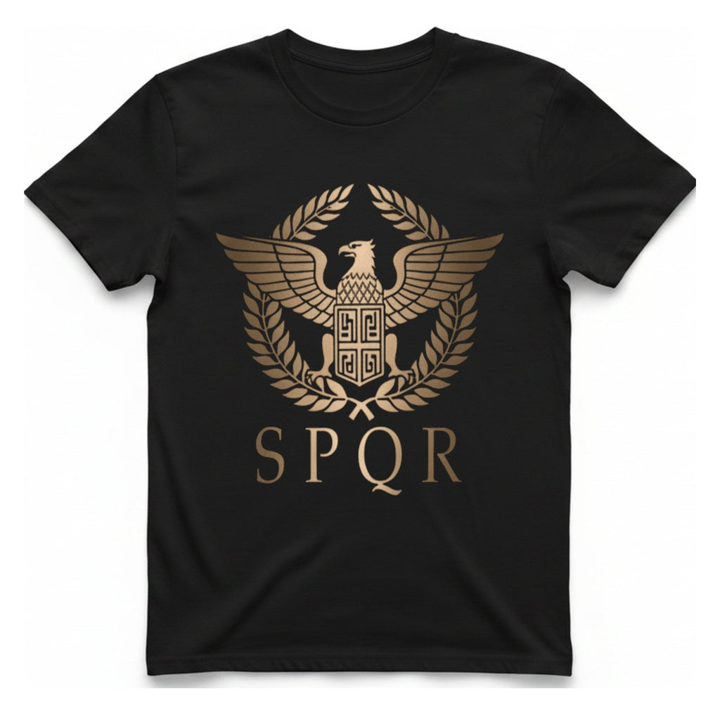 Spqr Roman Eagle T-Shirt - Black front
