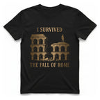 I Survived The Fall of T-Shirt - Black front