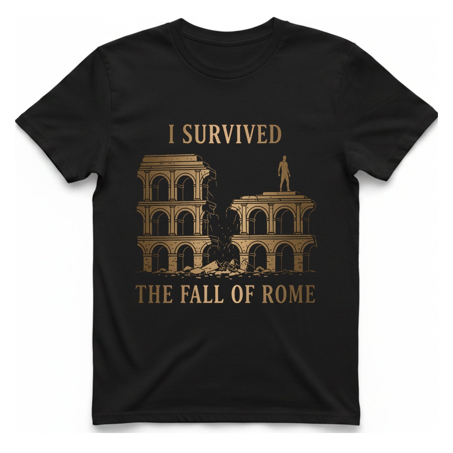 I Survived The Fall of T-Shirt - Black front