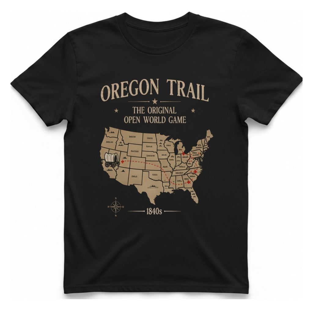 Oregon Trail The Original Open T-Shirt - Black front