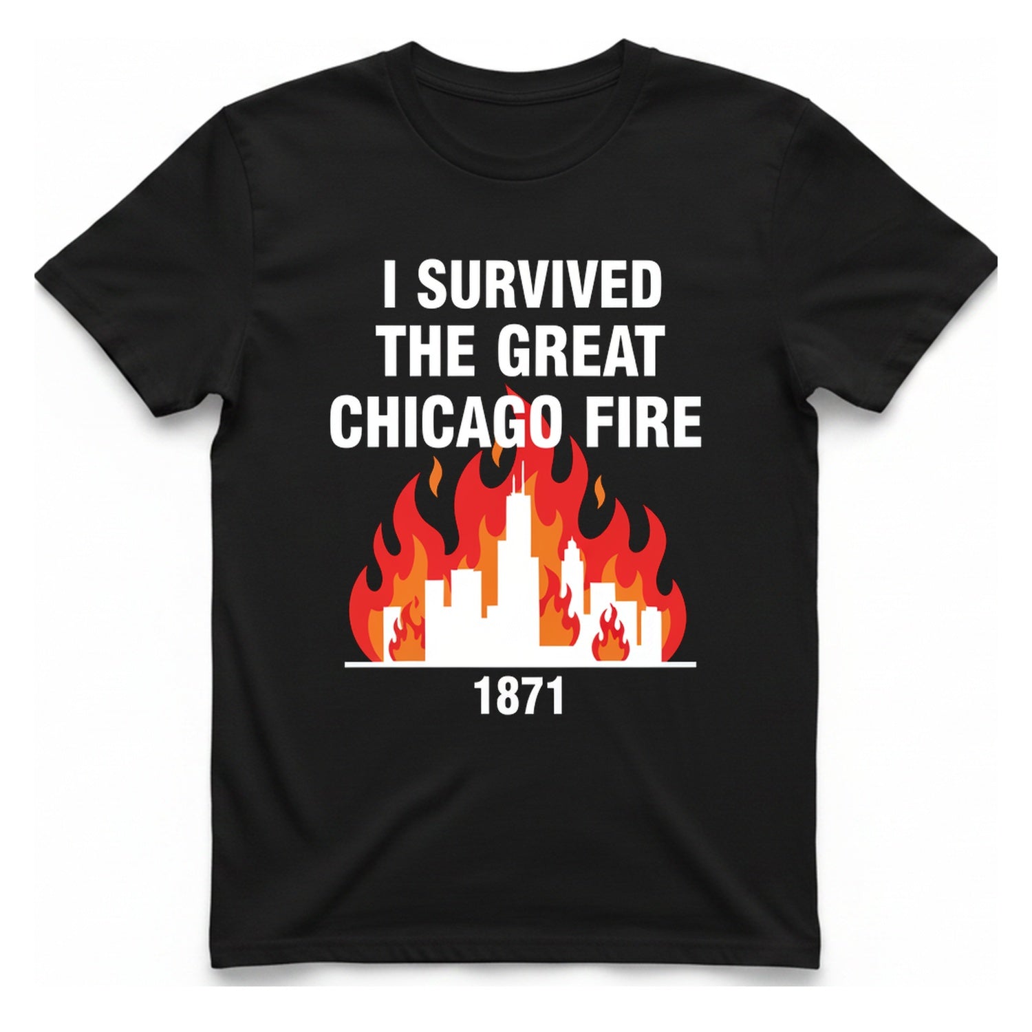 Great Chicago Fire Classic T-Shirt - Black front