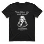 Thomas Jefferson Procrastination Double Spaced T-Shirt - Black front