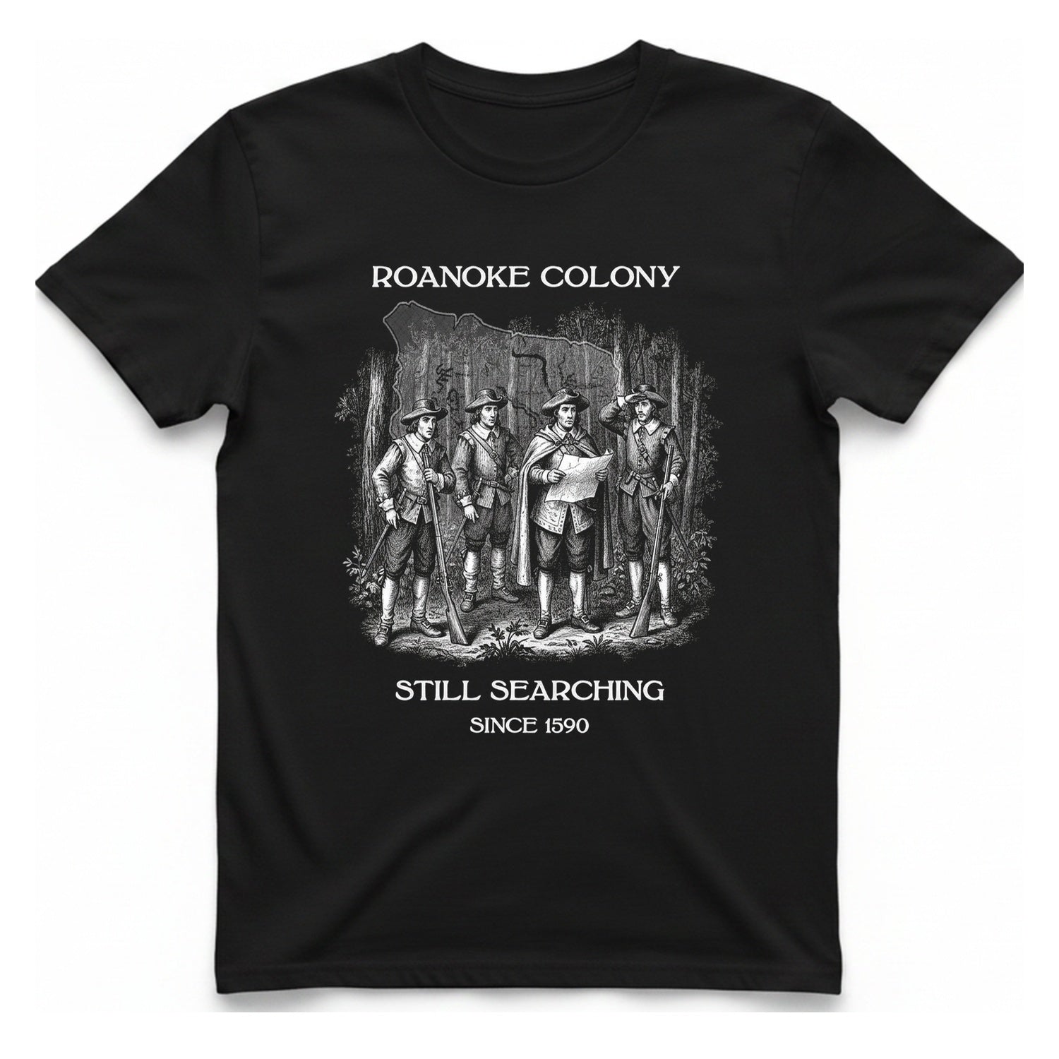 Lost Colony Search Party T-Shirt - Black front