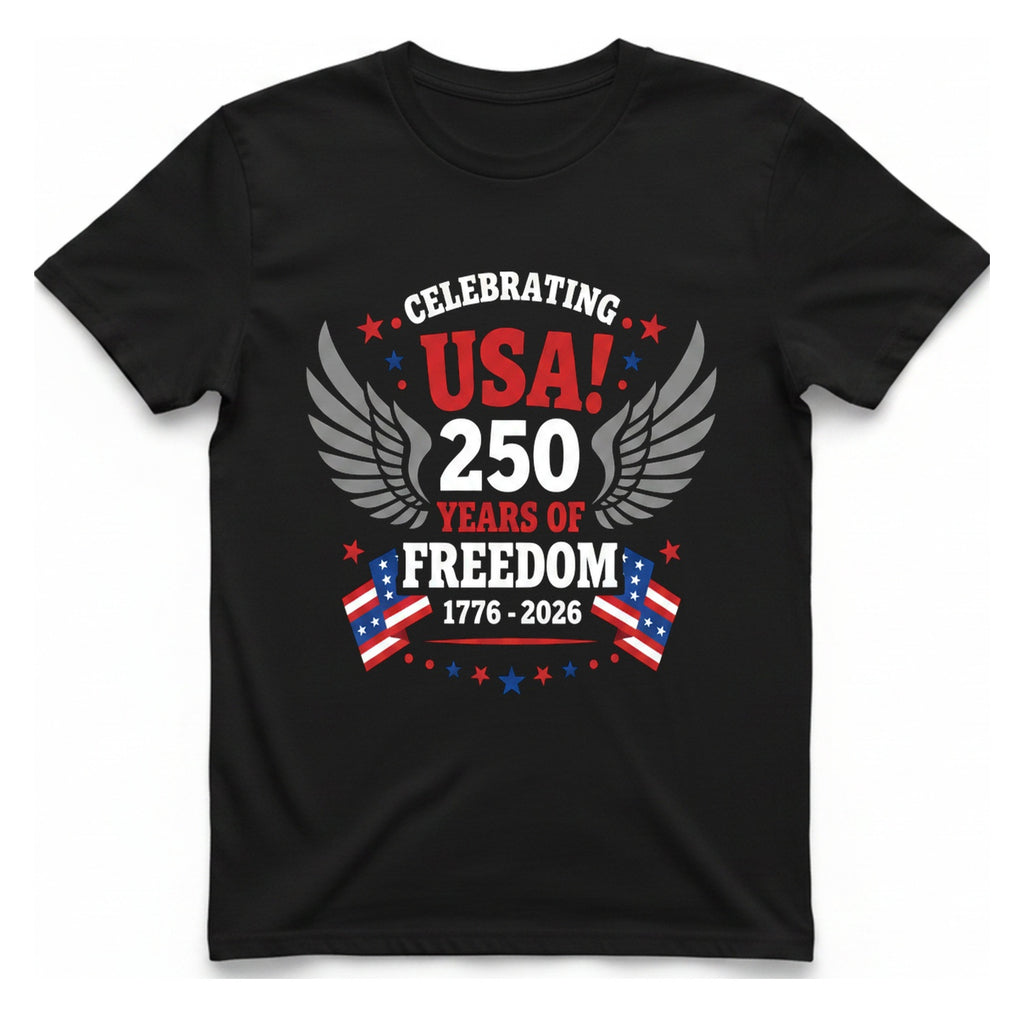Usa Years Freedom T-Shirt - Black front