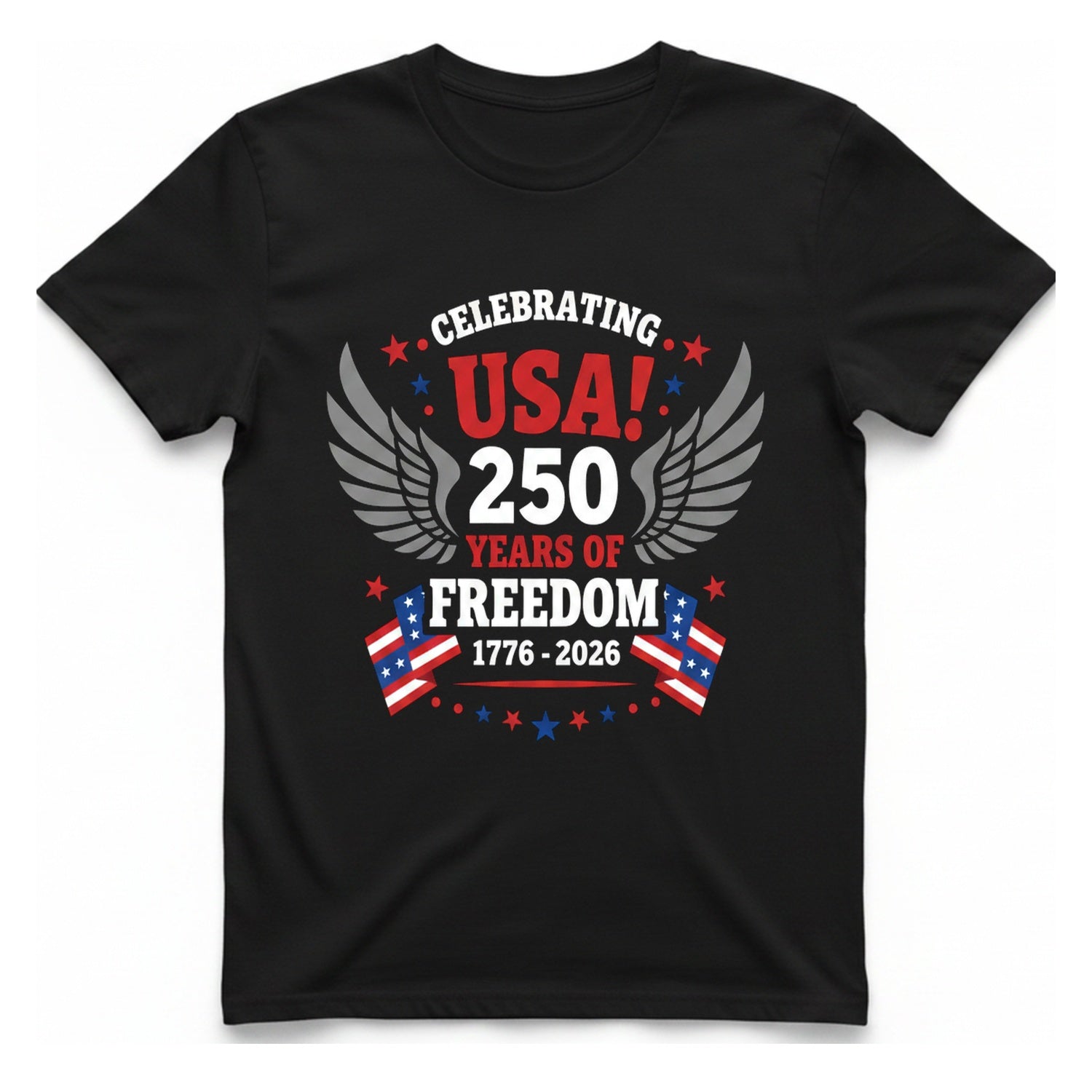 Usa Years Freedom T-Shirt - Black front