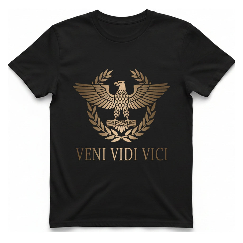 Veni Vidi Vici Roman Eagle T-Shirt - Black front