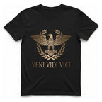 Veni Vidi Vici Roman Eagle T-Shirt - Black front