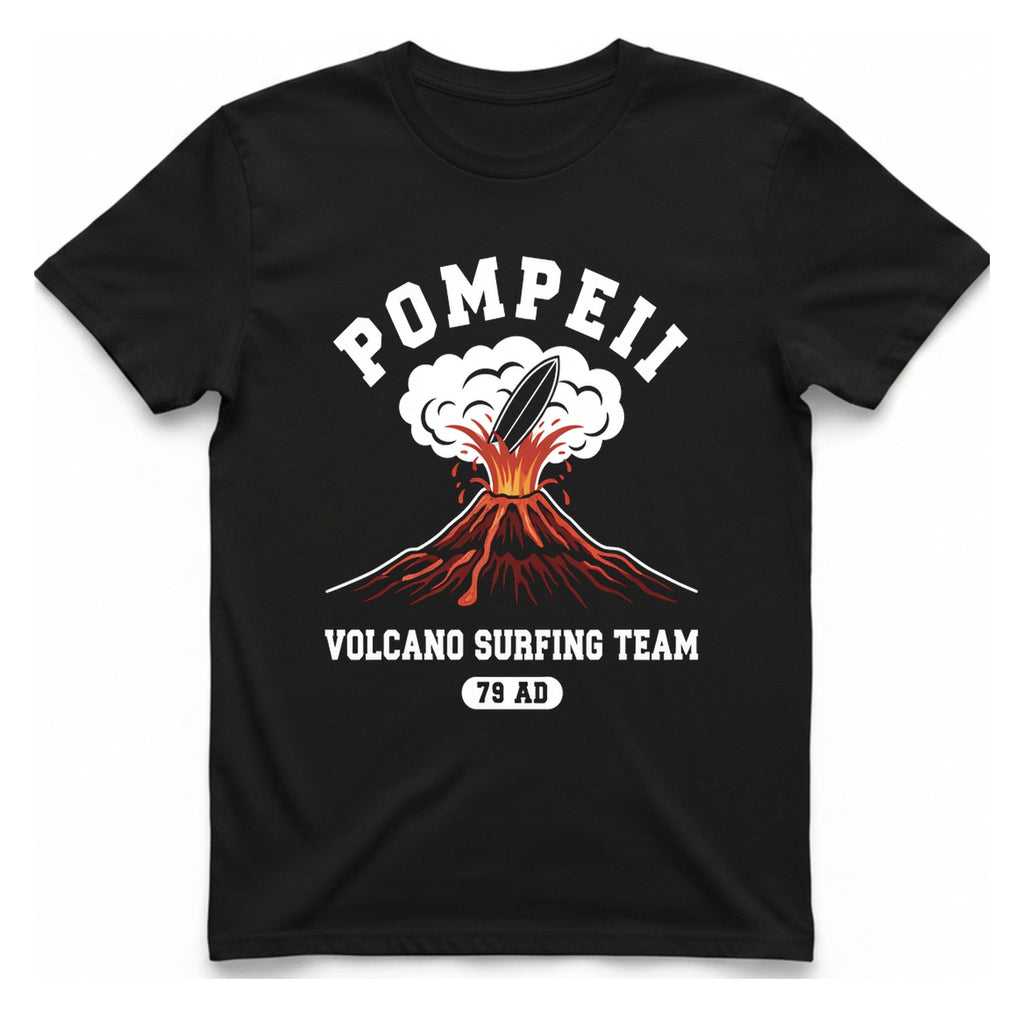 Pompeii Volcano Surfing Team T-Shirt - Black front