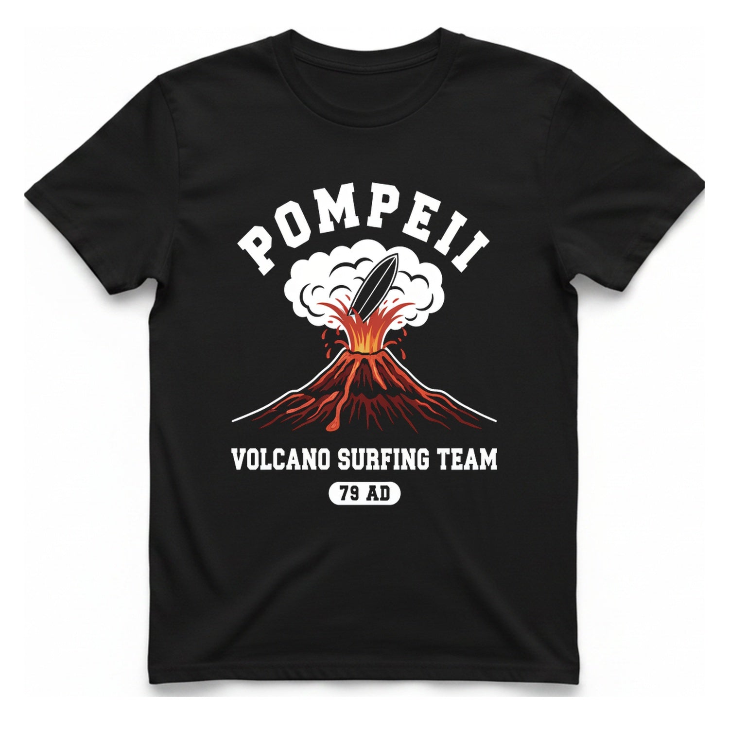 Pompeii Volcano Surfing Team T-Shirt - Black front