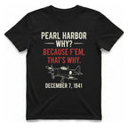 Pearl Harbor Because F'Em T-Shirt - Black front