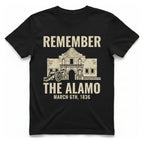 Remember The Alamo March 6Th T-Shirt - Black front