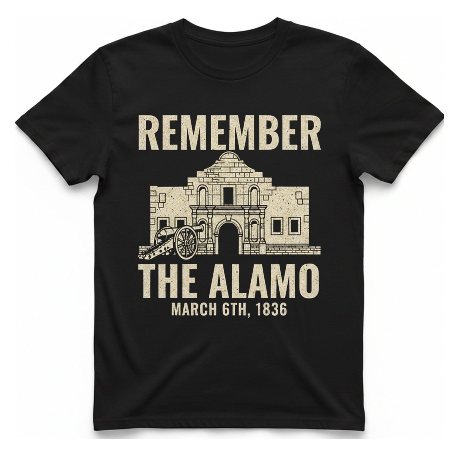 Remember The Alamo March 6Th T-Shirt - Black front