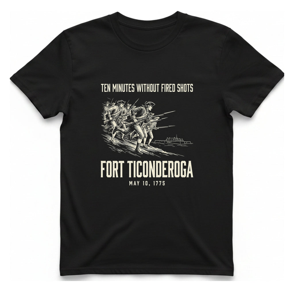 Fort Ticonderoga Ten Minutes T-Shirt - Black front