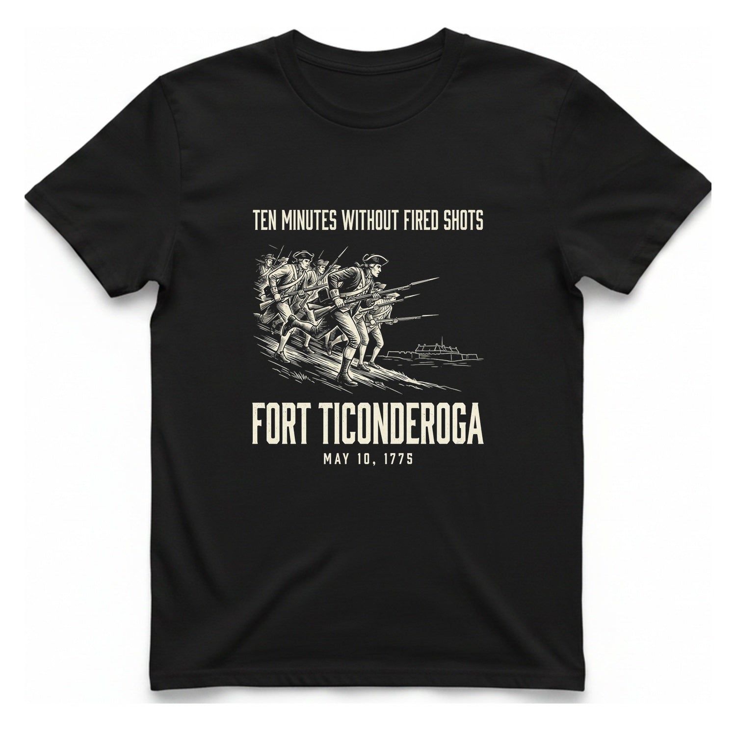 Fort Ticonderoga Ten Minutes T-Shirt - Black front
