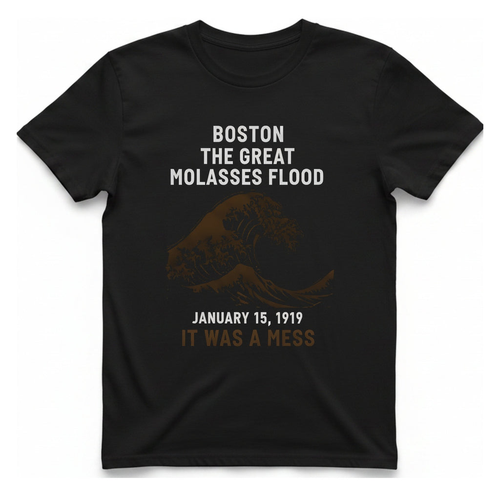 Boston The Great Molasses Flood T-Shirt - Black front