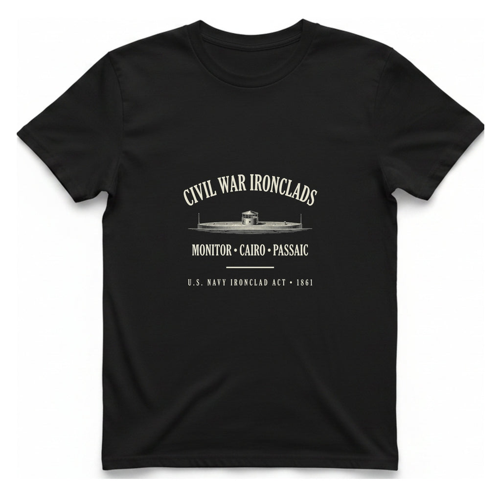 Civil War River Ironclads T-Shirt - Black front
