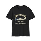 Blue Nosed Fighter Group T-Shirt - Black front