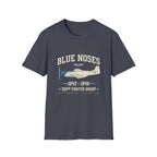 Blue Nosed Fighter Group T-Shirt - Heather Navy front