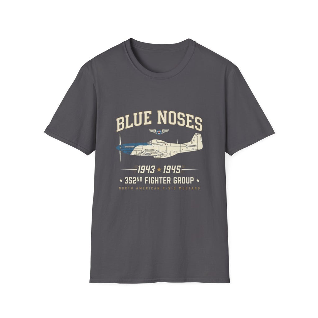 Blue Nosed Fighter Group T-Shirt - Charcoal front