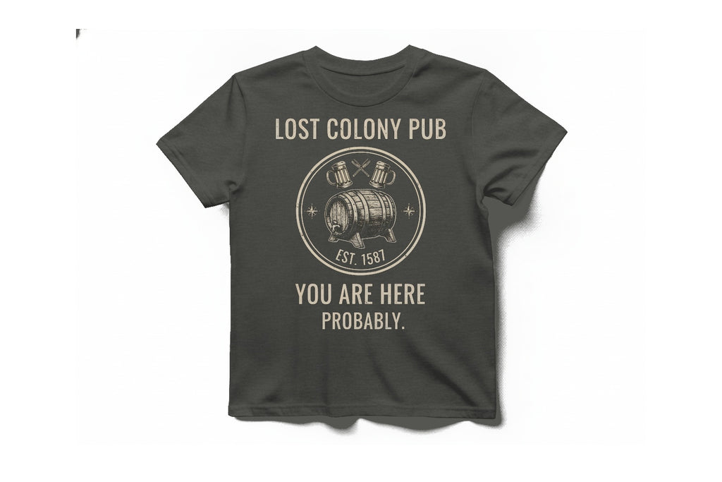 Lost Colony Pub T-Shirt - Charcoal front