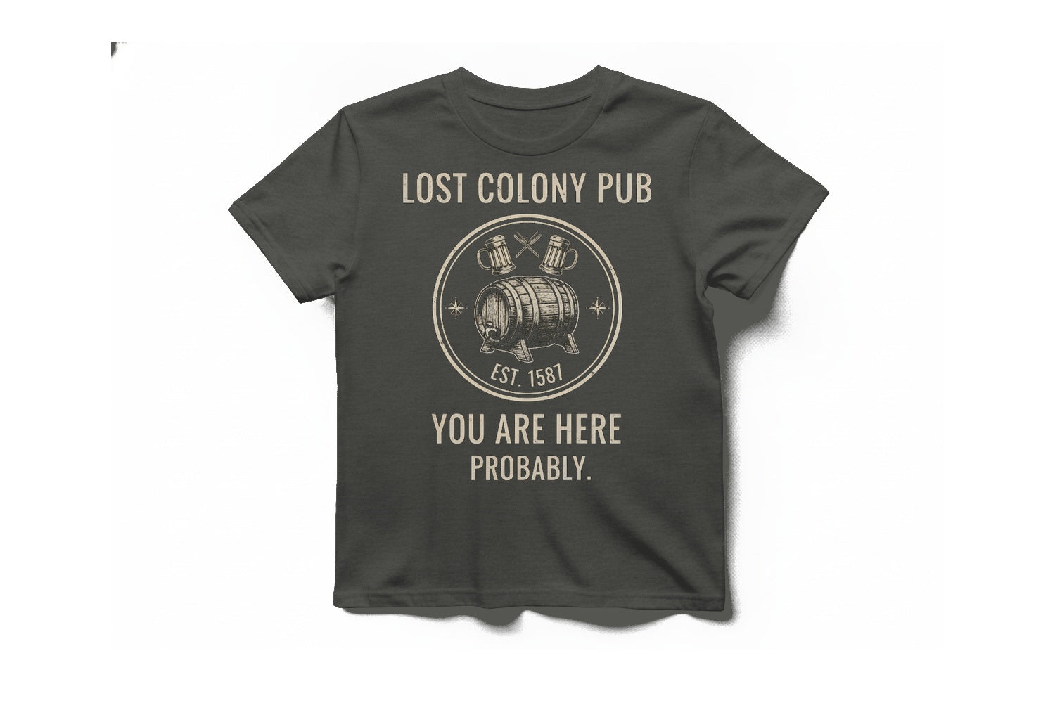 Lost Colony Pub T-Shirt - Charcoal front