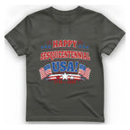 Happy Sesquicentennial Usa T-Shirt - Charcoal front