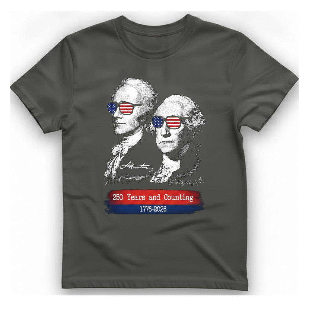 Founding Fathers Shades T-Shirt - Charcoal front