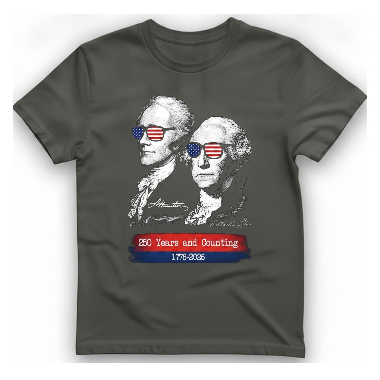 Founding Fathers Shades T-Shirt - Charcoal front