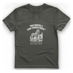 Trojan Horse Deadpan Satire T-Shirt - Charcoal front