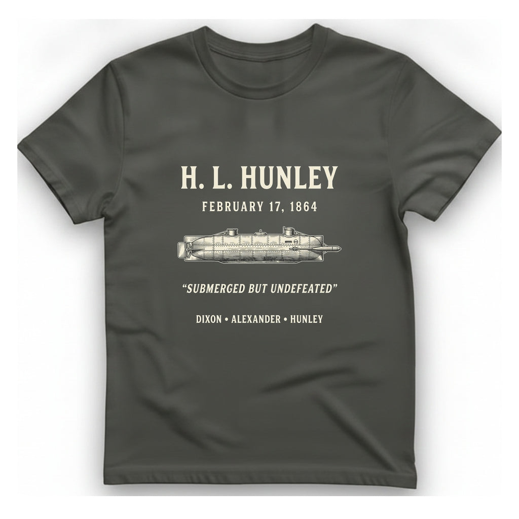 Css Hunley Submarine Memorial T-Shirt - Charcoal front