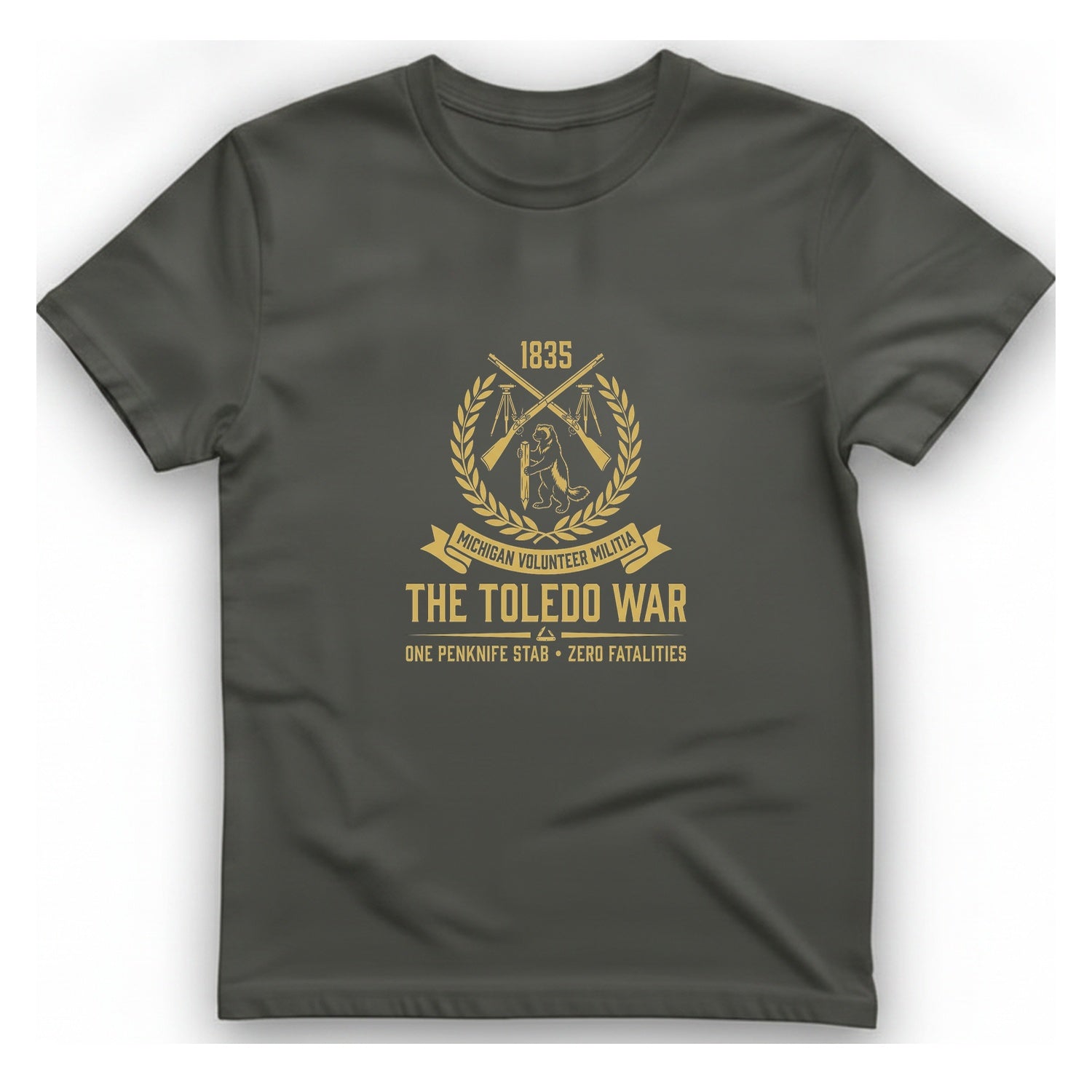 The Toledo War Michigan Volunteer T-Shirt - Charcoal front
