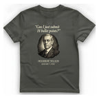 Woodrow Wilson Fourteen Points Procrastination T-Shirt - Charcoal front