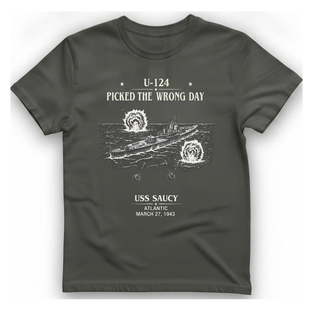 U Picked The Wrong Day T-Shirt - Charcoal front