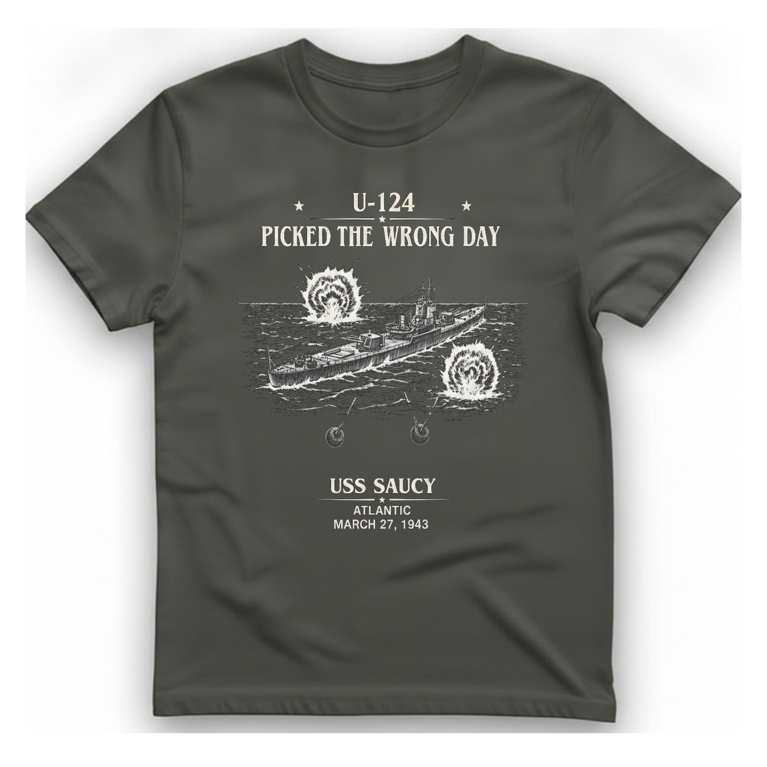 U Picked The Wrong Day T-Shirt - Charcoal front