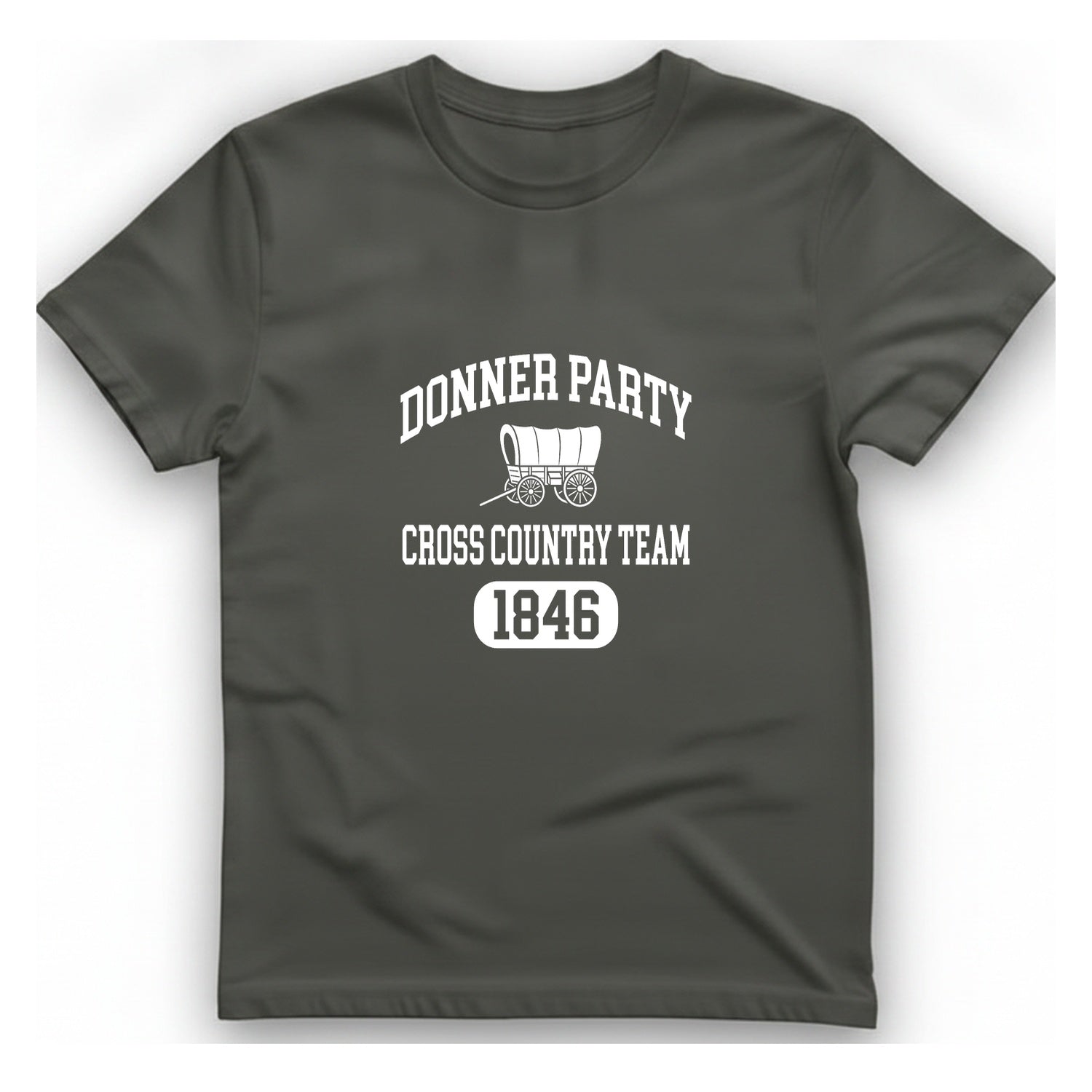 Donner Party Cross Country Team T-Shirt - Charcoal front