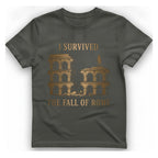 I Survived The Fall of T-Shirt - Charcoal front