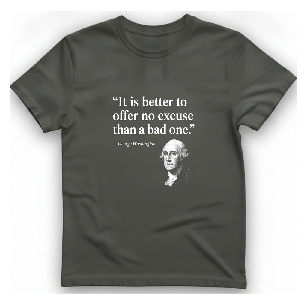 George Washington No Excuse T-Shirt - Charcoal front