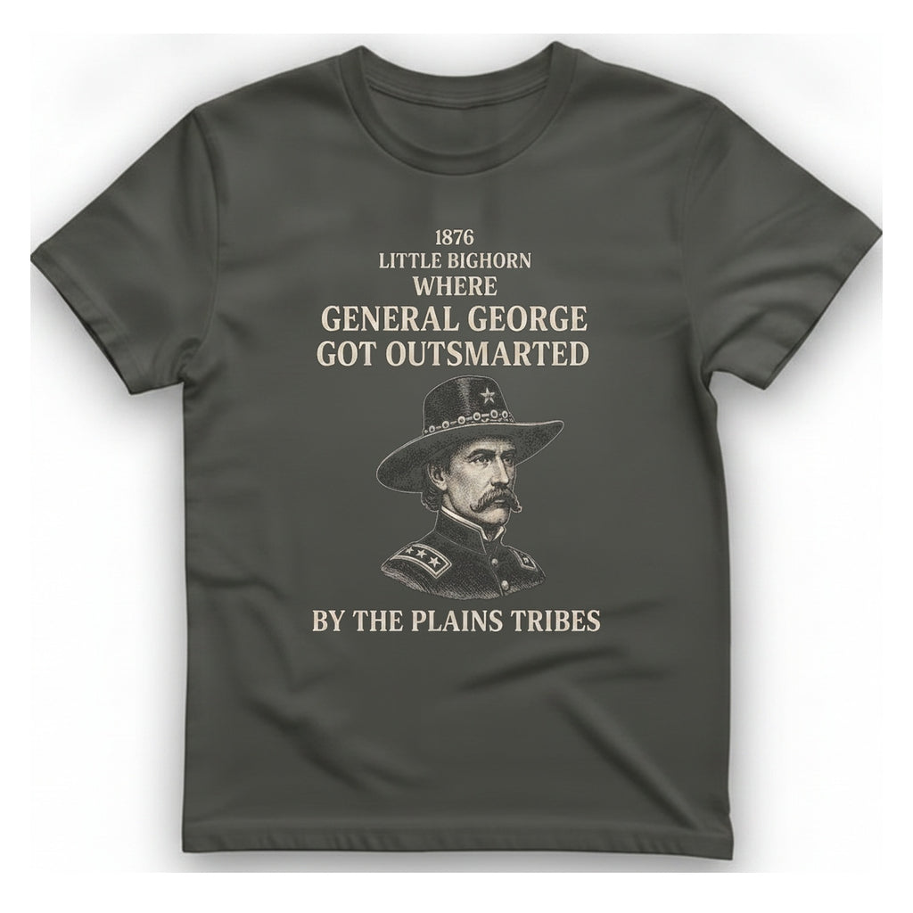 Little Bighorn Outsmarted T-Shirt - Charcoal front