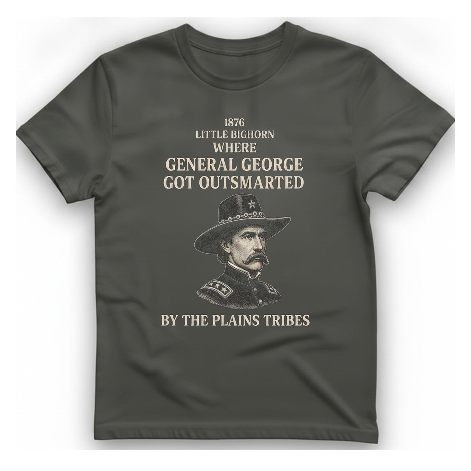 Little Bighorn Outsmarted T-Shirt - Charcoal front
