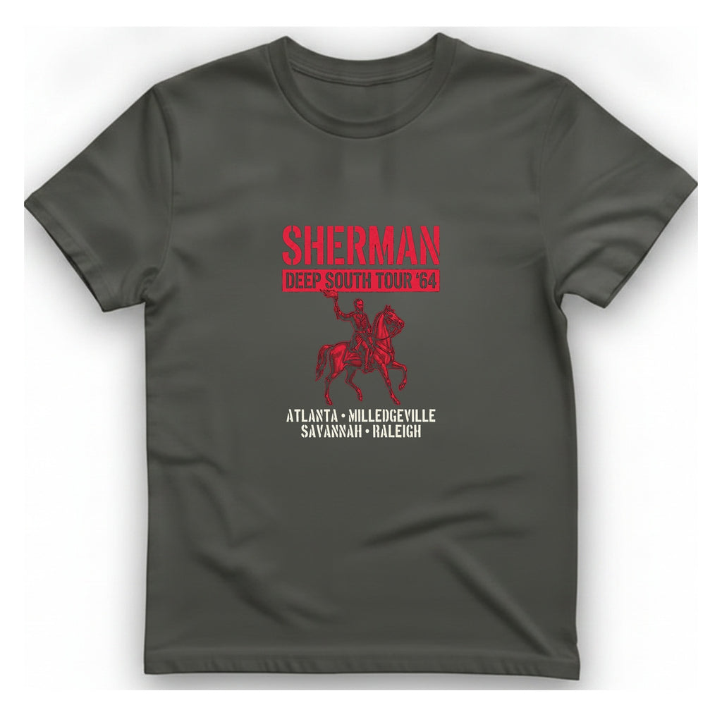 Sherman Deep South Tour Vintage T-Shirt - Charcoal front
