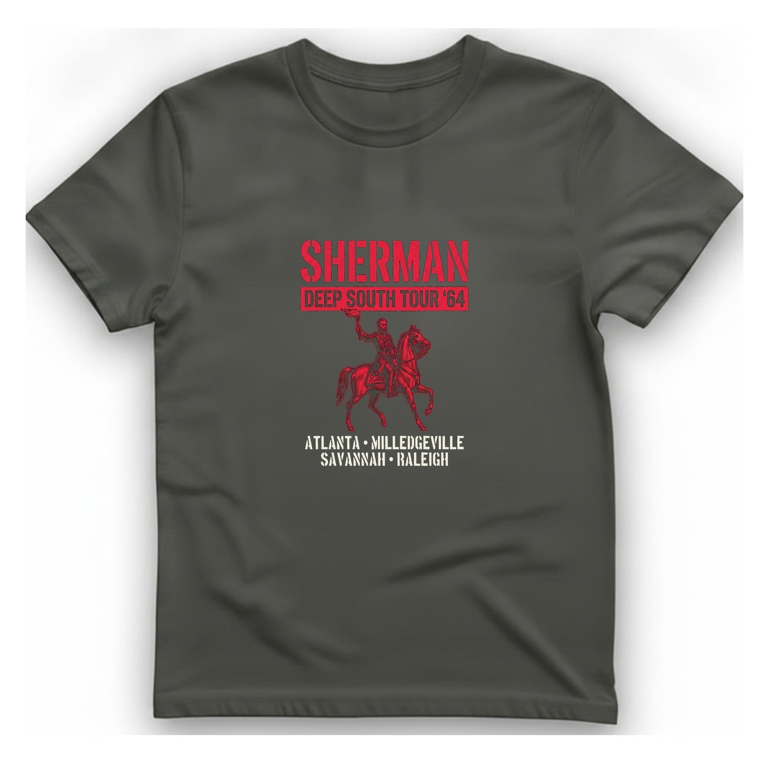Sherman Deep South Tour Vintage T-Shirt - Charcoal front