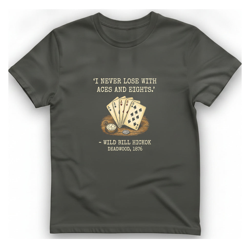 Dead Mans Hand Poker T-Shirt - Charcoal front