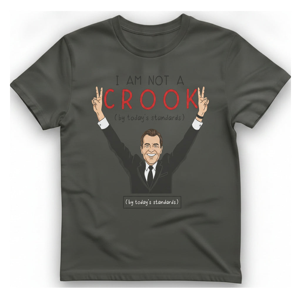 Not A Crook T-Shirt - Charcoal front